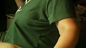 milf with big nipples kneels and sucks my big cock. she moans passionately