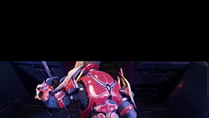 Female Sangheili Fucks Man with Monster Cock and Creampie