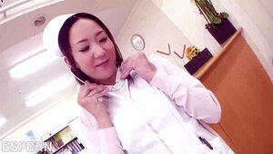 Sexy Japanese Nurse Girl Performs Nice Blowjob and Fucks in the Hospital