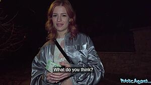 Ginger Babe Squirts Over Cock In Public Agent Scene