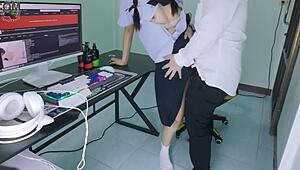 hey, watch this thai student girl get grabbed and fucked in front of the computer, her loud moans echoing clearly in 4k