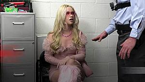 feeling so aroused in halloween costume, violet spice and marcelo engage in office fucking with cum facial.