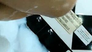 hot brunette gaucha masturbates in motel bathtub with giant dildo orgasm