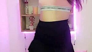 Brazilian girl dances funk with wet moves.