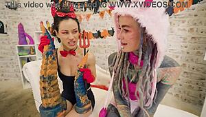 Anal Pornstars Anuskatzz And Stacy Bloom - Atm Lesbian Pussy Licking Big Dildo Xl Sextoy Halloween Special Play