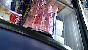 Mexican culona woman shopping in the store with her big ass