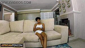 Want to bang this skinny black teen's tight pussy raw?