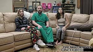 Daisy Bean spreads her legs for a mandatory hitachi orgasm from Doctor Tampa in the hospital.