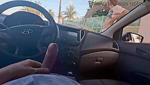 i risked masturbating inside the car in public for the hot girl