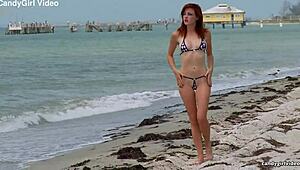 hollis ireland shows off in micro bikini hd