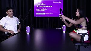 Morena safada gets pussy licked after strange video talk, loves forbidden sex - Fabricio Nunes on sheer red