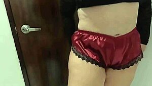 my friend's mom's ass preparing to rest after a long day