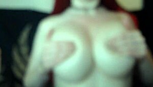 horny redhead babe with perky boobs does handjob titifuck and blowjob