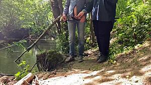 This mature mother-in-law gives an amazing handjob outdoors