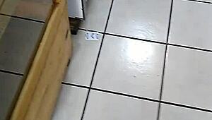 Mexican culona woman shopping in the store with her big ass