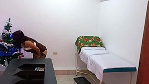 Nurse Dresses as Business Woman, Masturbates in Doctor's Office