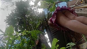 Big Ass Country Wife Teaches Lazy Brother-In-Law How To Prune Fruit Tree! He Records Her Skirt Panties Hidden!