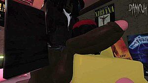 Roblox noob gets her big ass fucked by big black cock Damicuh in intense action