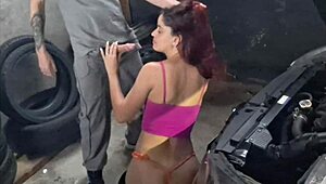 Novinha Takes Car to Mechanic and Gets Fucked