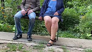 satisfying son-in-law's dirty needs with flashing wet pussy