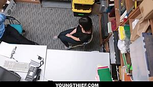 cute brunette teen 18+ shoplifter strip searched and fucked - penelope reed