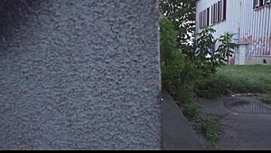 Amateur POV masturbation leads to cumshot in public outdoor setting with big cock