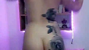 Brazilian girl dances funk with wet moves.