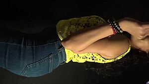 moving butt and hips to the rhythm of the music sexy outfit and long nails