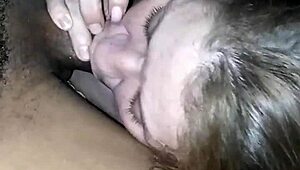 Wife sucks big black cock POV