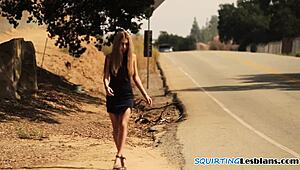 Prisoner squirting during fingering by marshal