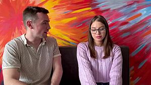 Latina college student with glasses fucks professor to pass her first year english class