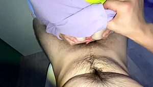 pov passionate sex of young 18+ students on a chair