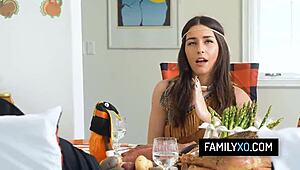 Hot Stepfamily Foursome for Thanksgiving - Chanel Camryn Tiffani Madison