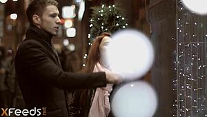 tatted-up redhead with natural breasts enjoys morning-after fucking