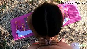 Outdoor pov fucking with sexy fat ass shaking and wet pussy riding.