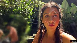 cum on face in public locker room and cumwalk at the waterfall, sloppy and sexy!!