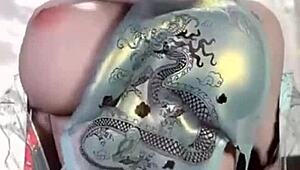 3d ai hq brunette asian big tits firm tits hard erect nipples cowgirl riding pov sex with sound added