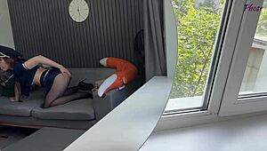 Naughty police officer's tight pussy creampied by black man in interracial encounter