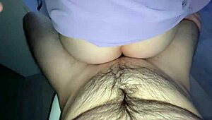 pov passionate sex of young 18+ students on a chair