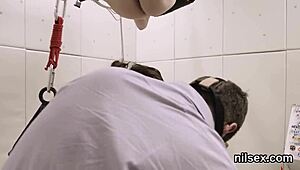 The randy cutie faced awkward anal therapy in the madhouse.