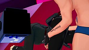 TV woman rests but takes big cock inside