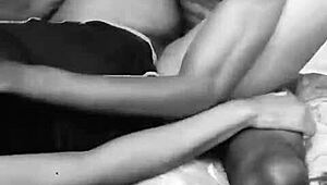 African mature woman meets big black guy.