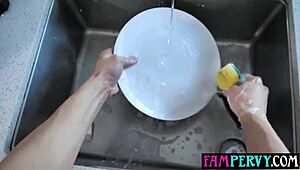 the bored stepsister just lets her horny stepbro with a big dick rail her tight teen pussy in doggystyle.