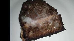 This cake is topped with delicious cum