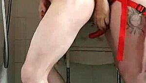 Pegging Boyfriend's Ass in Kitchen, Public Cornfield, and Bathroom with Ass to Mouth