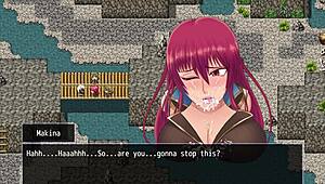 Makina Modder H-Scene 02 - Fallen Makina is tied up and convinces bandit leader Bardo to allow her to become his woman through dogeza the use of her throat pussy and a massive facial