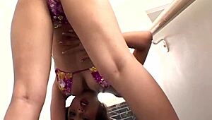 Nautica thorn strips bikini to suck and ride cock hard, bending over in doggystyle for wet pussy pounding.