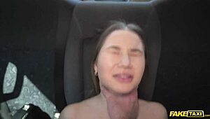 Fake taxi! Passenger has no panties!