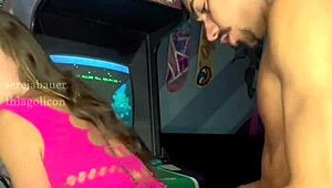 I invited my neighbor to play video game and she let me fuck her pussy