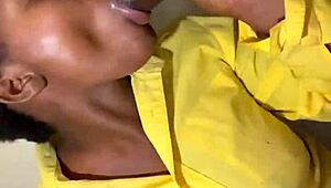 milking my big cock on the desk with cum on tits 😈